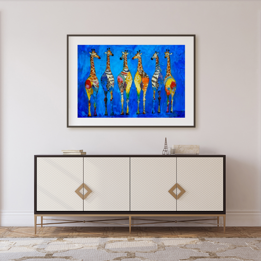 Colorful Abstract Giraffe Print - Unique Safari Wall Decor & Art Gift
