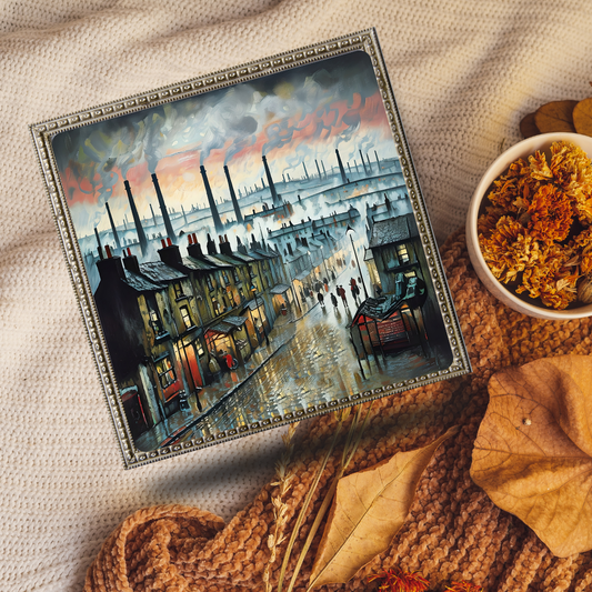 Black Country Industrial Town Art - Matchstick Men Style Print