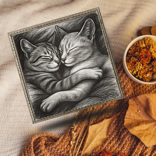 Adorable pencil drawing of two Kittens Wall Art | Purrfect Home Decor