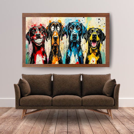 Colorful Fun Dog Art Print - Abstract Dog - Puppy Portrait for Playroom Decor