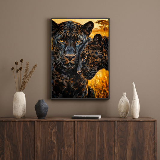 Minimalist Leopard & Panther Print - Modern Black Cat Wall Art