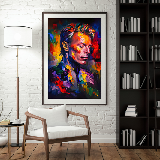 Colorful David Bowie Wall Art - Abstract Rock Star Print for Modern Decor