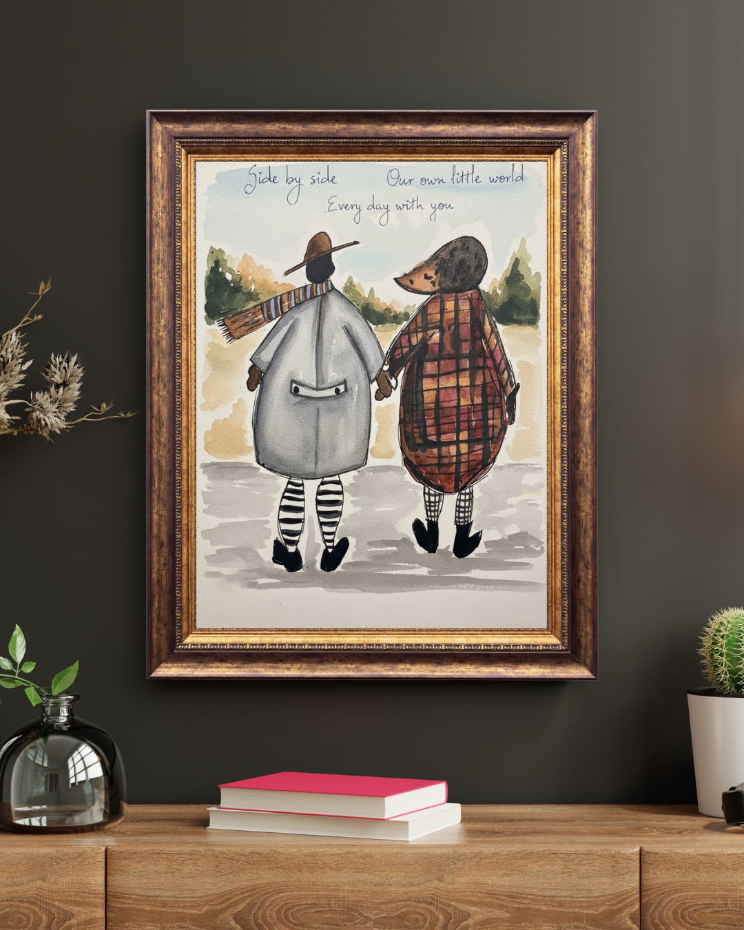 Every Day With You - Couple Romance Art - Unique Anniversary Gift