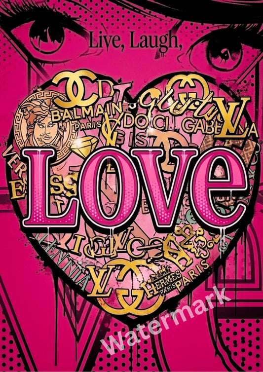 Live Laugh Love Abstract Wall Art - Modern Minimalist Poster Print