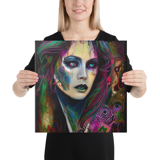 Abstract Woman Vibrant Moody Wall Art Print - Modern Feminine Canvas Decor