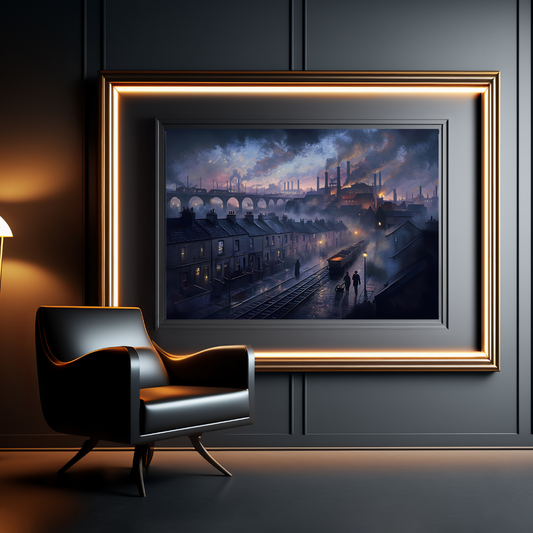 West Midlands Industrial Landscape Print | Historic Town Sunset Wall Art