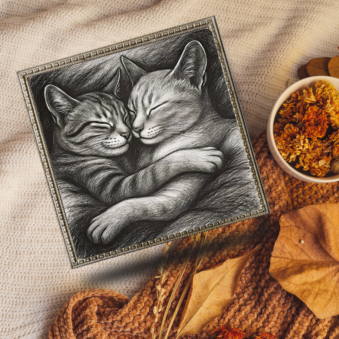 Adorable pencil drawing of two Kittens Wall Art | Purrfect Home Decor