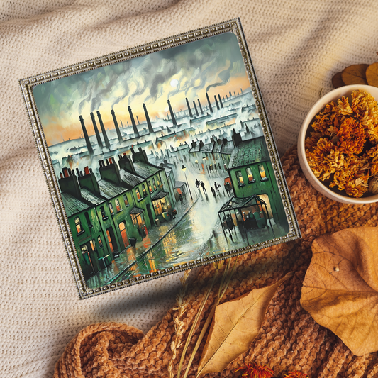 Matchstick Men Style Black Country Print - Vintage Industrial Wall Art