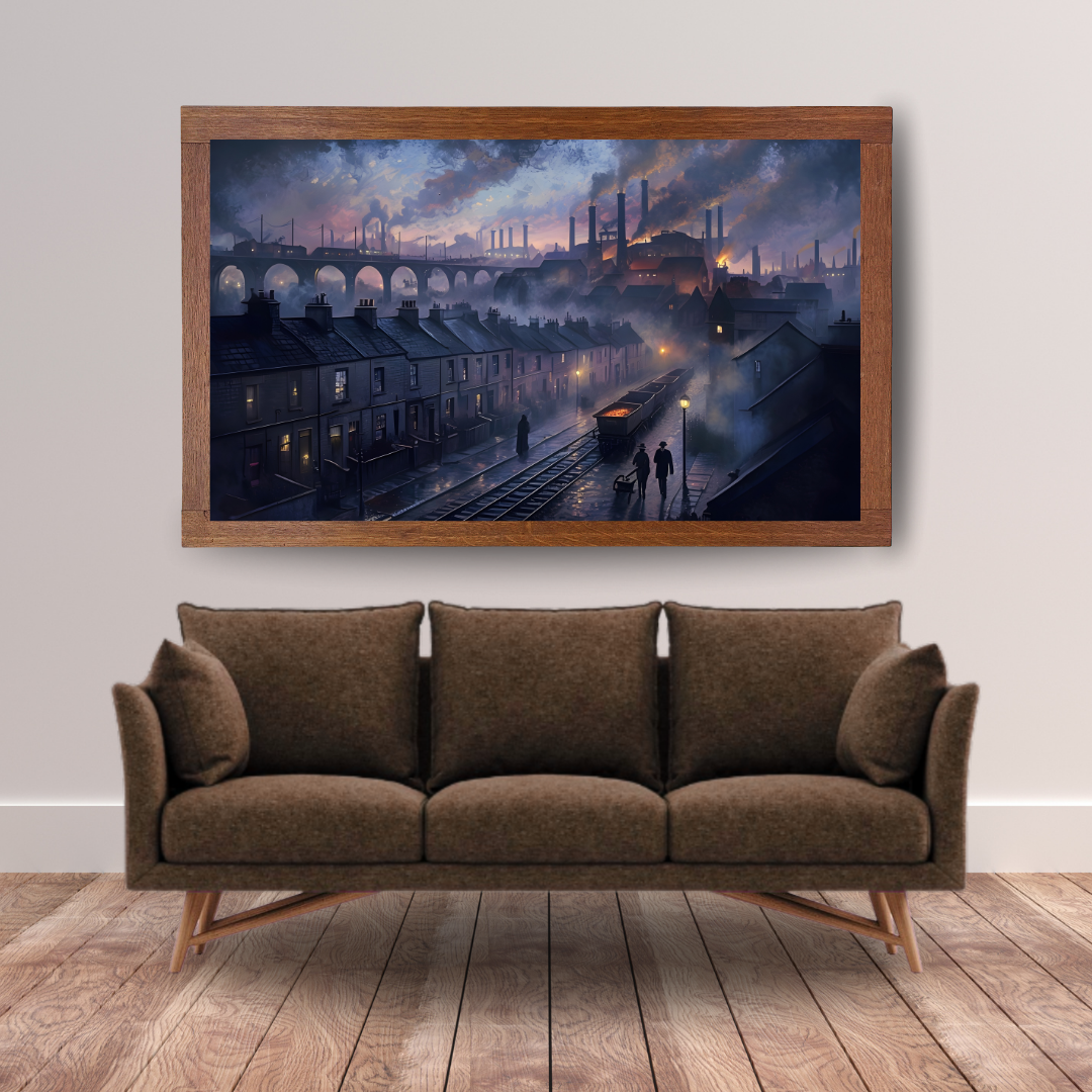 Industrial Blackcountry Town Sunset Wall Art | Moody Urban Landscape Print