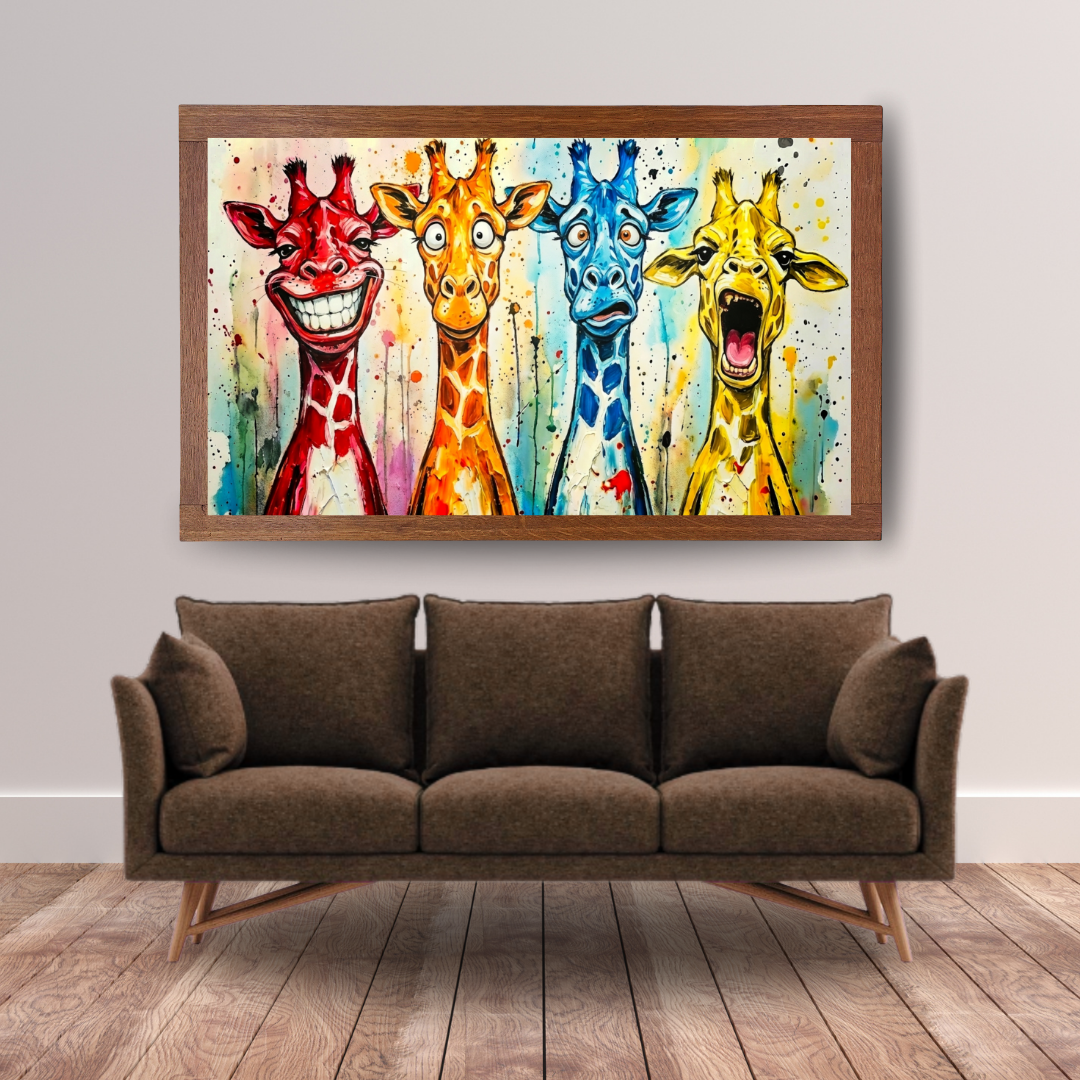 Fun Colorful Giraffe Print - Whimsical Abstract Animal Art for Playroom