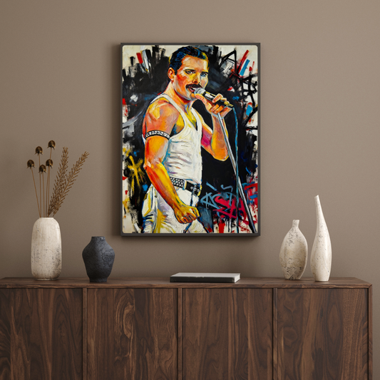 Freddie Mercury Wall Art |-Queen Graffiti Street Art Poster & Print