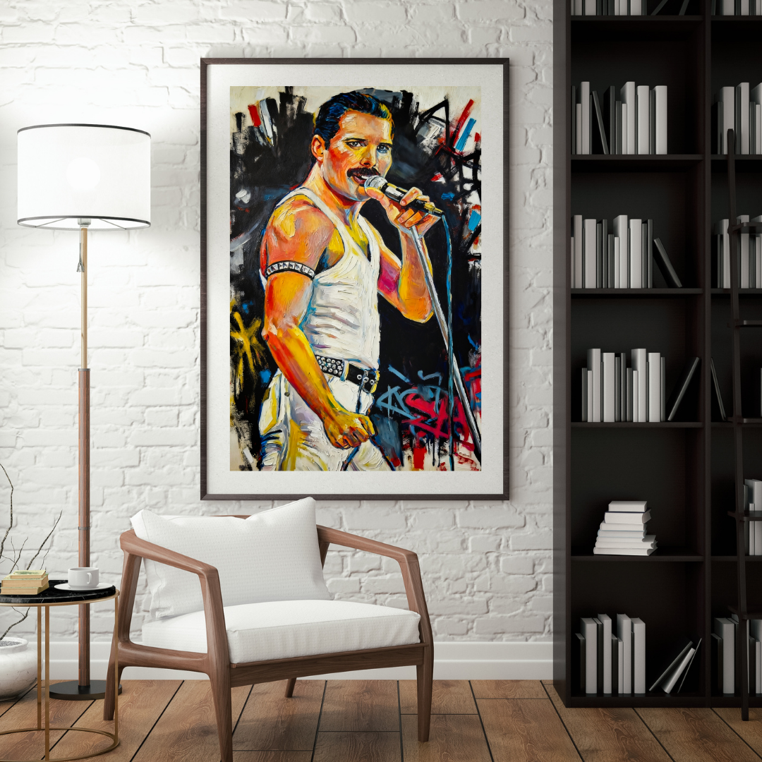 Freddie Mercury Wall Art |-Queen Graffiti Street Art Poster & Print