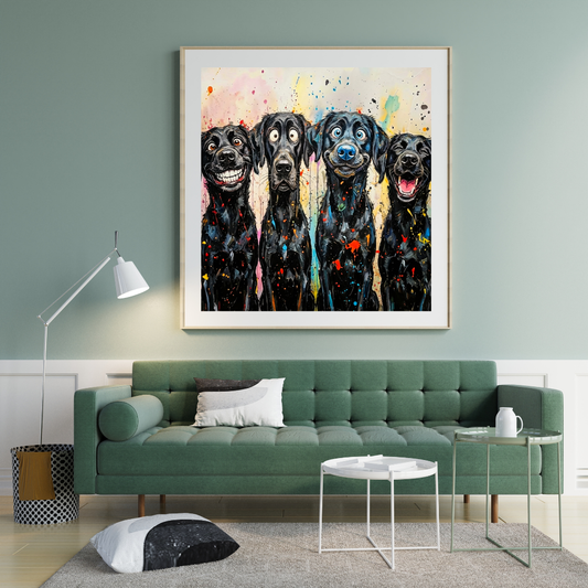 Funny Abstract Labrador Print - Whimsical Dog Wall Art - Unique Gift for Lab Owners - Colorful Labrador Retriever Home Decor