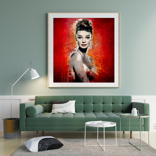 Audrey Hepburn Pop Art Portrait - Colorful Modern Wall Decor - Stylish Fashion Icon Print