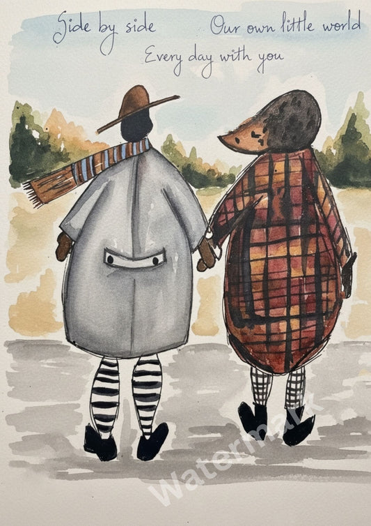 Every Day With You - Couple Romance Art - Unique Anniversary Gift