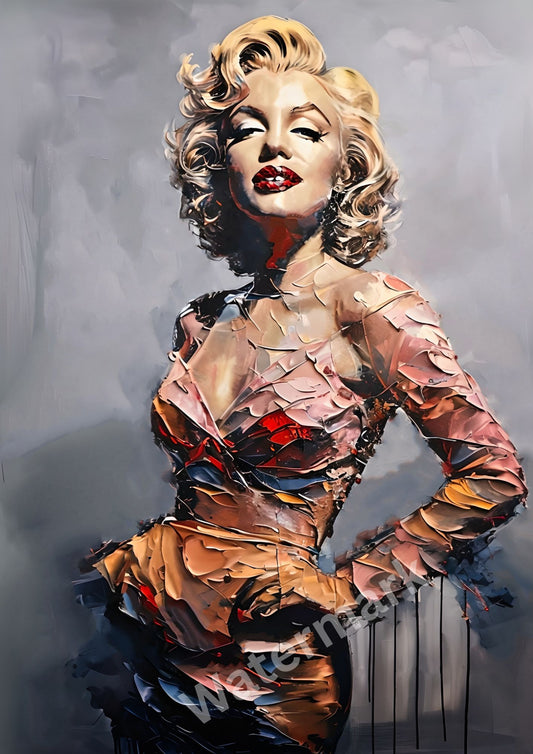 Marilyn Monroe Abstract Wall Art - Modern Hollywood Glamour Portrait