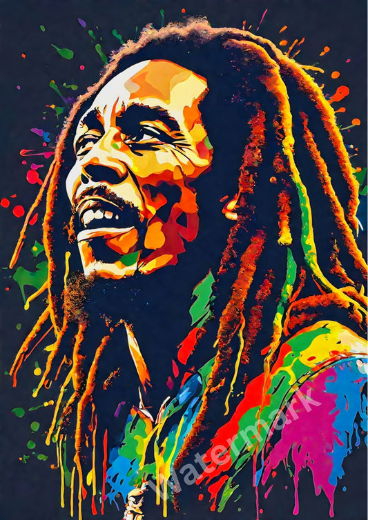 Bob Marley Pop Art Print - Colorful Reggae Legend Wall Art - One Love Music Icon Poster