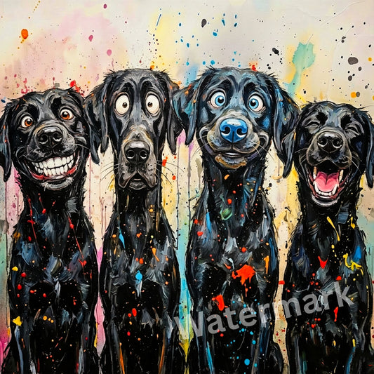 Funny Abstract Labrador Print - Whimsical Dog Wall Art - Unique Gift for Lab Owners - Colorful Labrador Retriever Home Decor
