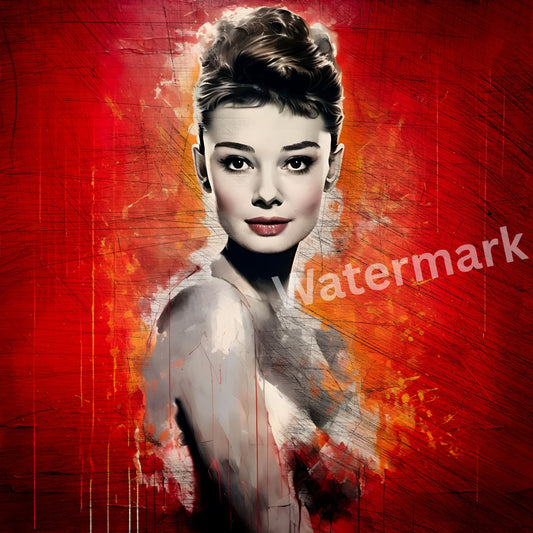Audrey Hepburn Pop Art Portrait - Colorful Modern Wall Decor - Stylish Fashion Icon Print