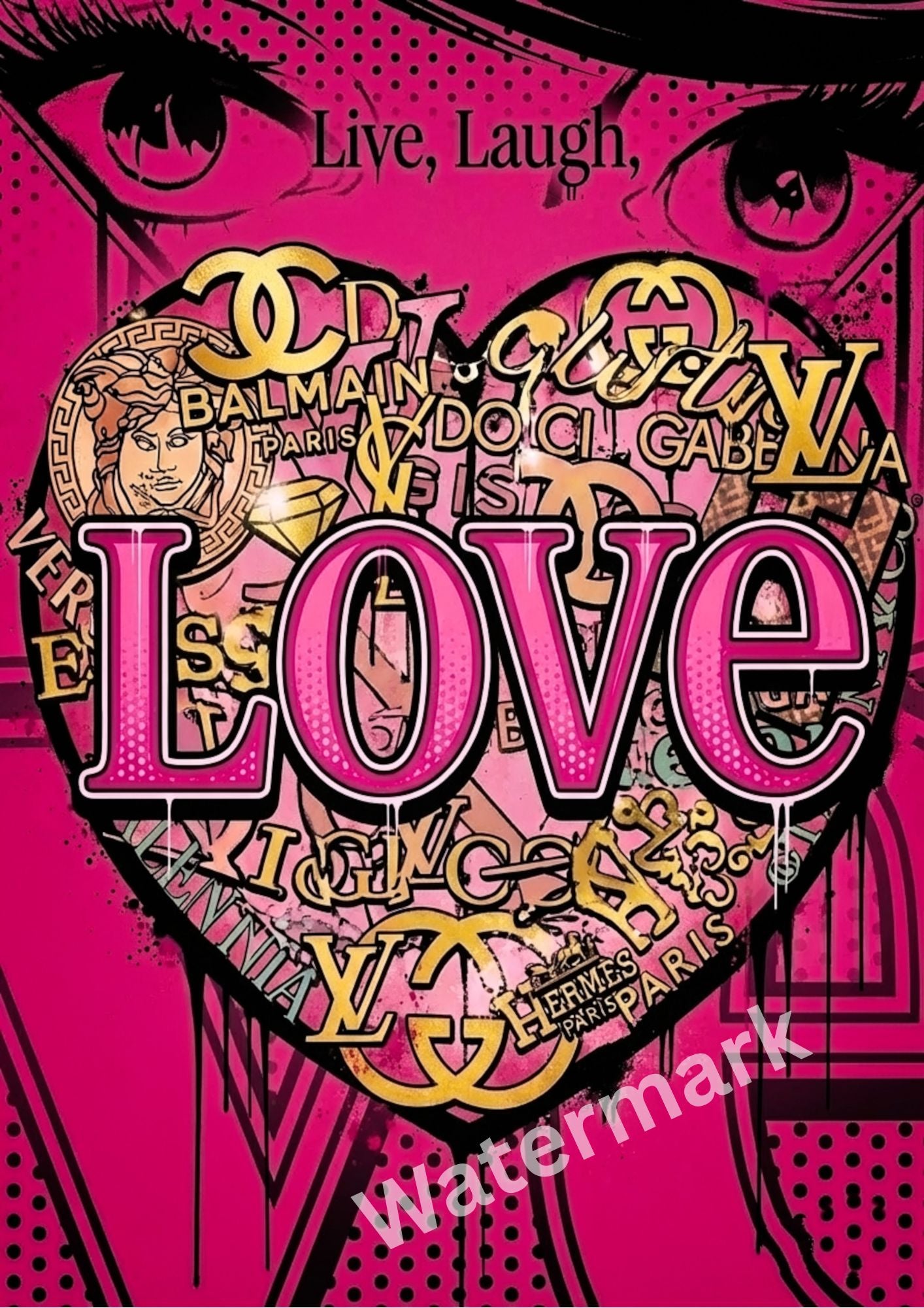 Live Laugh Love Abstract Wall Art - Modern Minimalist Poster Print