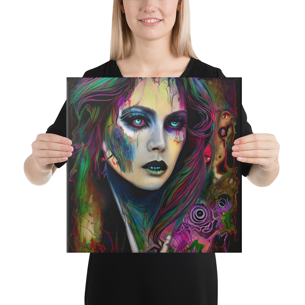 Abstract Woman Vibrant Moody Wall Art Print - Modern Feminine Canvas Decor