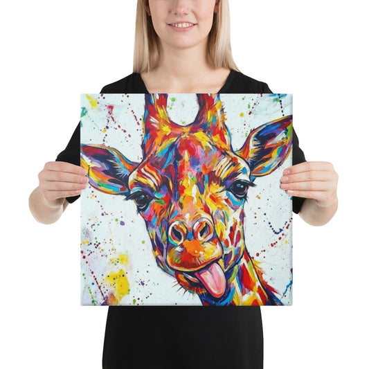 Abstract Giraffe Multicoloured Portrait Print | Colorful Modern Animal Wall Art