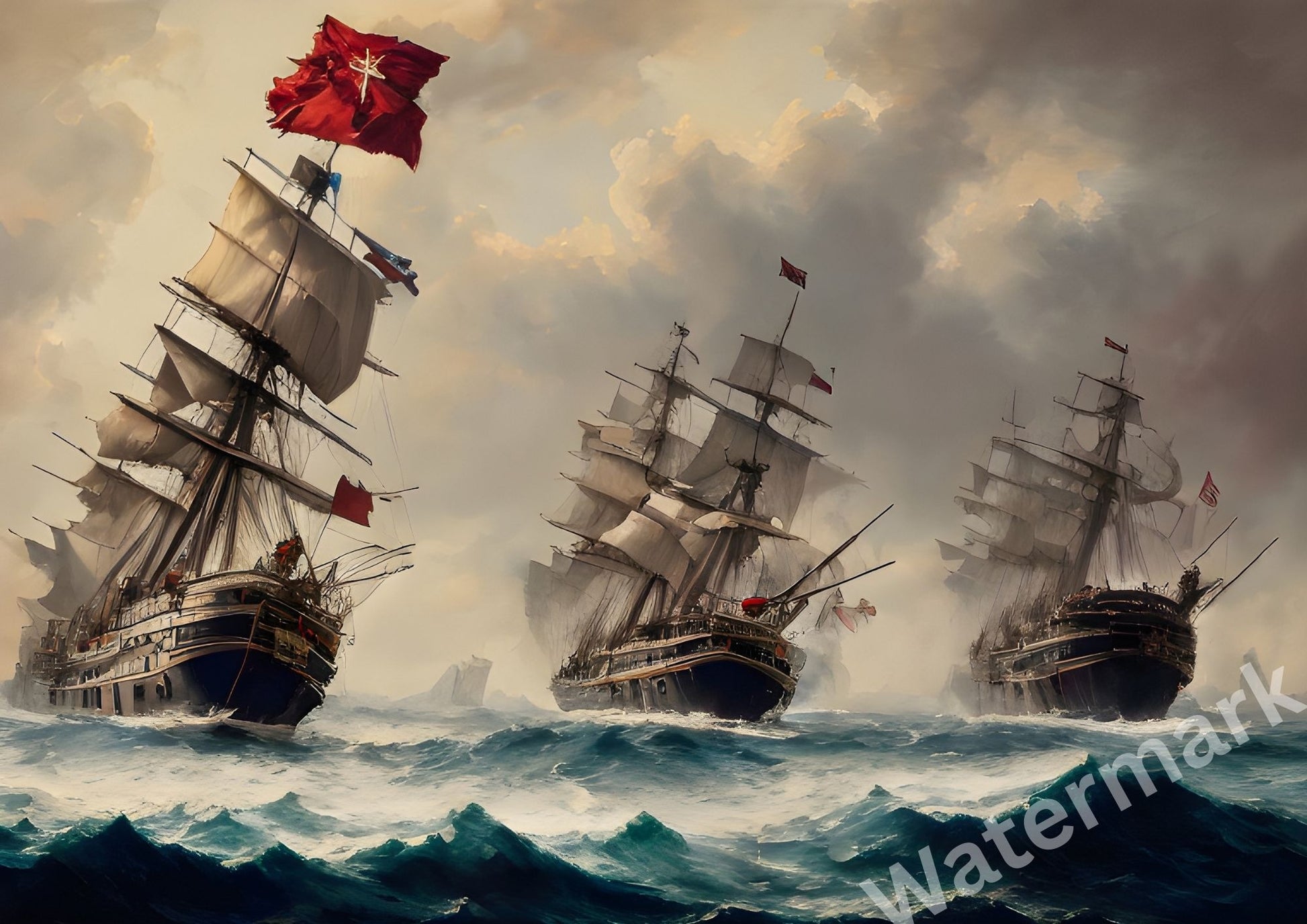 Battle of Trafalgar 1805 Print | Lord Nelson Naval History Wall Art Print