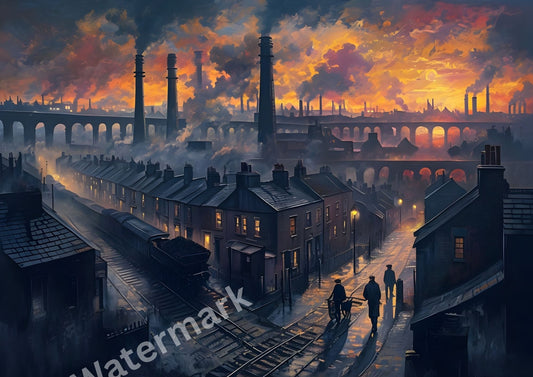 Black Country Sunset Print - Industrial Heritage Wall Art - West Midlands