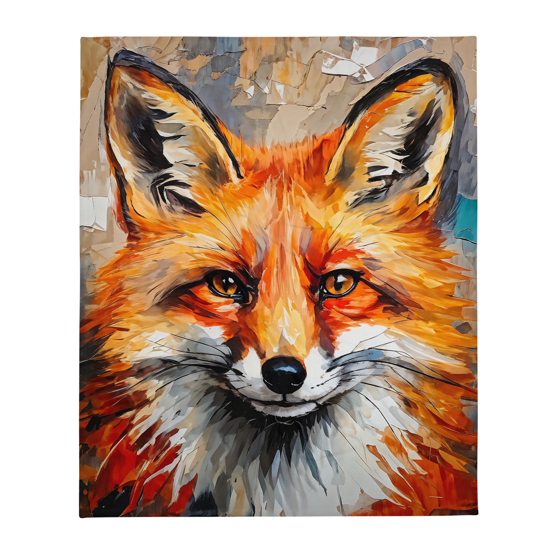 abstract fos portrait throw blanket