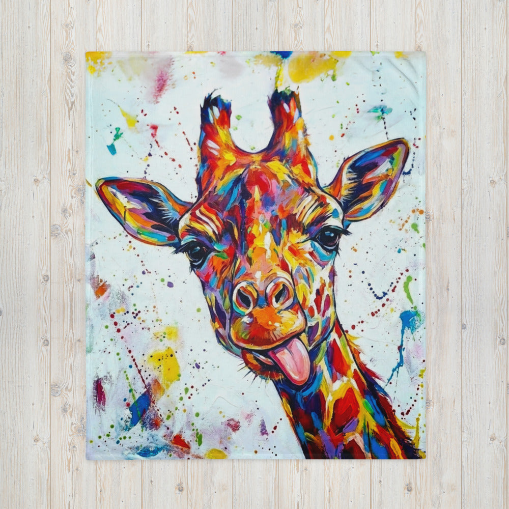 Abstract Giraffe Throw Blanket | Cozy Safari Animal Fleece Throw