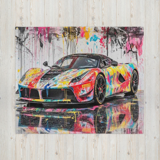 Custom Supercar Throw Blanket – Abstract Sports Car