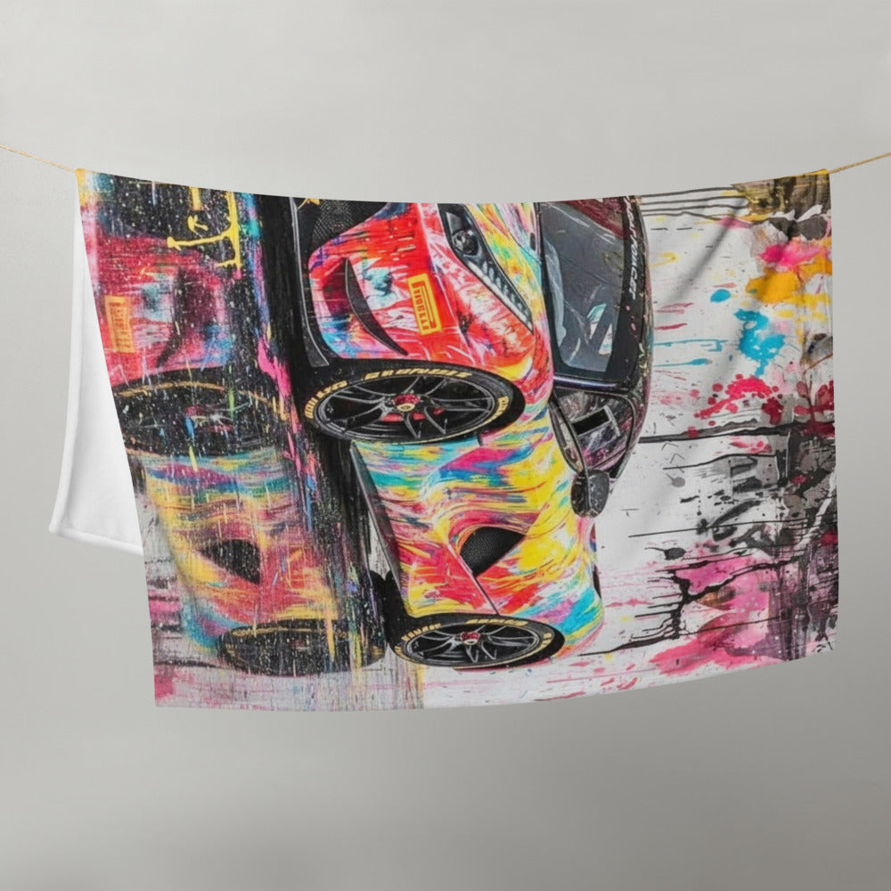 Custom Supercar Throw Blanket – Abstract Sports Car