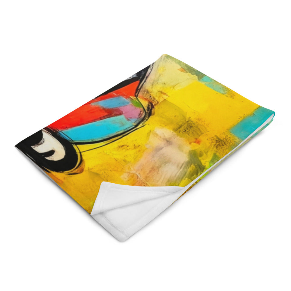 Abstract Cat Throw Blanket – Modern Artistic Cozy Blanket for Cat Lovers & Home Décor