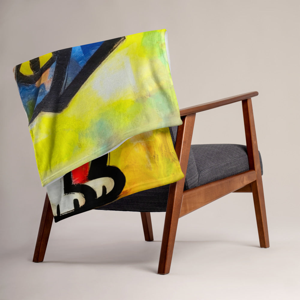 Abstract Dog Throw Blanket – Modern Artistic Pet Lover Cozy Sofa & Bed Throw