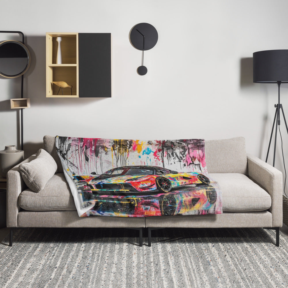 Custom Supercar Throw Blanket – Abstract Sports Car