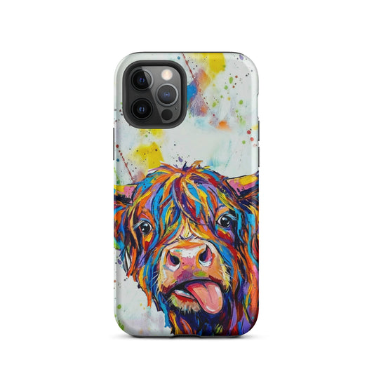 abstract highland cow iphone case cover