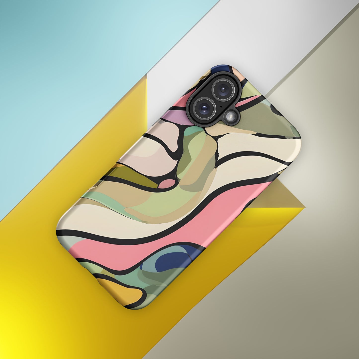 Abstract Swirl Tough iPhone Case - Aesthetic Marble Wave Cover - For iPhone models