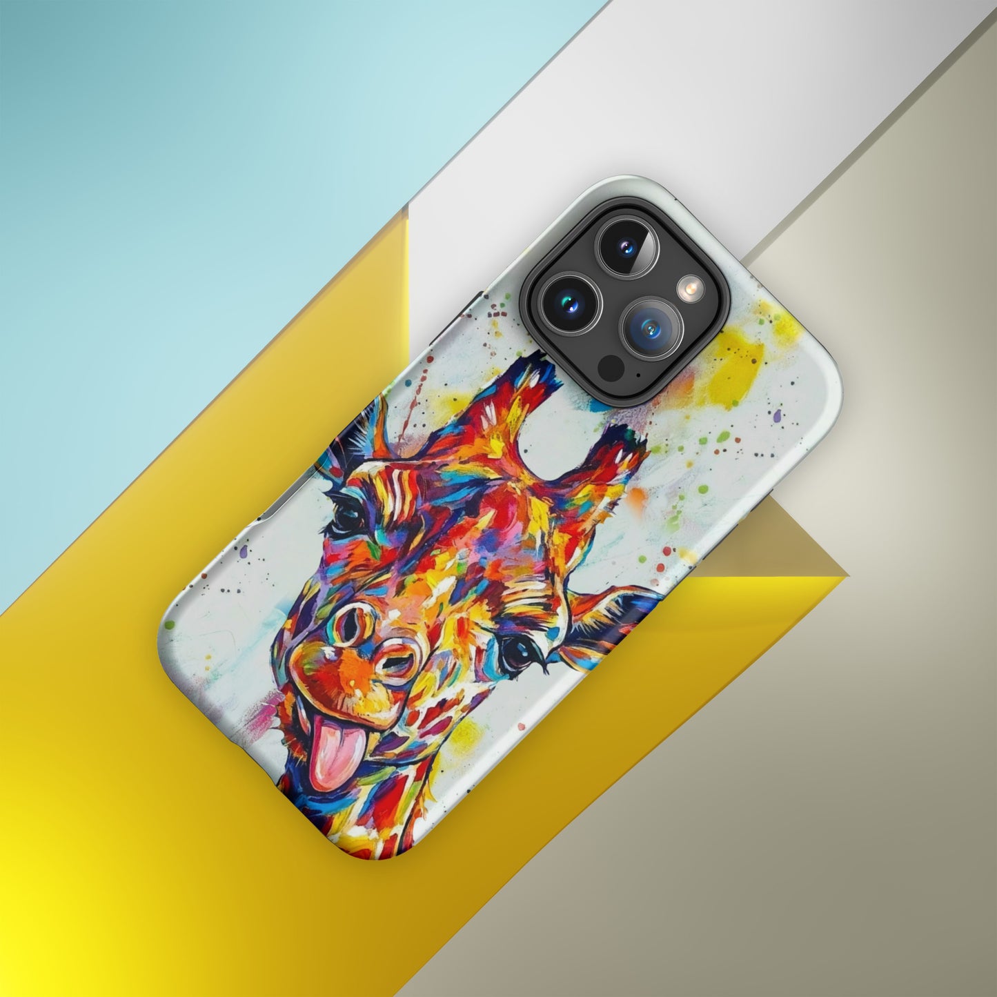 Abstract Giraffe Tough iPhone Case – Artistic Safari Animal Phone Cover
